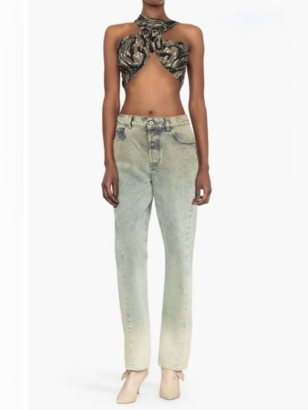 Off-White Laundry Twisted Straight Jeans 
in Mint (Size 25)